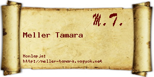Meller Tamara névjegykártya